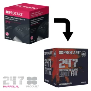Procare 24 7 Premium kappersfolie, 450 m X 10 cm, 18 mu, zilver