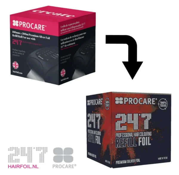 Procare 24 7 Premium kappersfolie, 450 m X 10 cm, 18 mu, zilver
